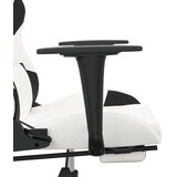  Igraća stolica od umjetne kože s osloncem za noge Bijela i crna | shoptok.hr