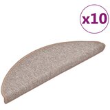  Prostirke za stepenice 10 kom 56x17x3 cm svijetlosmeđe poluokrugle | Shoptok.si