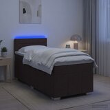  Boxspring krevet s madracem Tamno smeđa 90 x 200 cm Tkanina 90 x 200 x 100.5 cm u