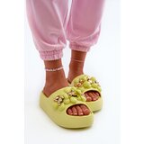 Boto Women's Foam Slippers With Decorations On Thick Sole Lime Bremavia | Shoptok.si