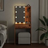  Toaletni stolić s LED svjetlima boja staro drvo 60x40x140 cm | shoptok.hr