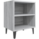 Furnova Nočna omarica s kovinskimi nogami siva sonoma hrast 40x30x50 cm, (21926317) | Shoptok.si