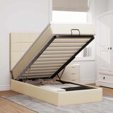  Otomanski okvir kreveta s madraca krem 80x200cm od tkanine | shoptok.hr