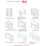 Kina Little Booky okrugli krevetac za bebe 9u1 Grey Slike