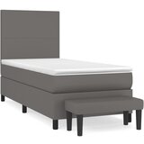 The Living Store Box spring postelja z vzmetnico siva 90x200 cm umetno usnje - Box Spring Postelja, (21520717) | Shoptok.si