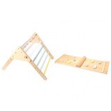 ELIS design Leseni igralni set – Piklerjev trikotnik + montessori deska – pastelne barve | Shoptok.si