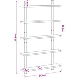  Polica na zidu Dimljeni hrast 60.5 x 13.5 x 102.5 cm | shoptok.hr