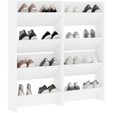 vidaXL Stenska omara za čevlje 4 kosi bela 60x18x60 cm iverna pl., (20709668) | Shoptok.si