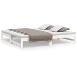  Dnevni ležaj na izvlačenje bijeli 2x(75x190)cm masivna borovina | Eponuda.com