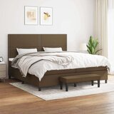 vidaXL Krevet s oprugama i madracem tamnosmeđi 200x200 cm od tkanine | shoptok.hr