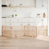  Vrata za pse s vratašcima 4 panela sklopiva 320 cm drvo topole | shoptok.hr