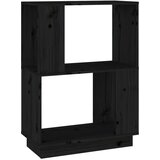 Furnova Knjižna omara/pregrada črna 51x25x70 cm trdna borovina, (21933068) | Shoptok.si