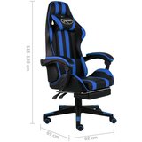vidaXL Igraća stolica od umjetne kože s osloncem za noge crno-plava | shoptok.hr