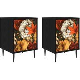  Noćni ormar GENNEP 2 kom. Crni hrast 36 x 33 x 51 cm | shoptok.hr