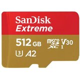 San Disk Extreme microSDXC 512GB Class 10 UHS-I U3 V30 A2 4K UHD SD adapter SDSQXAV-512G-GN6MA spominska kartica | Shoptok.si
