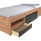 MID.YOU POSTELJA S PREDALOM 90 cm x 200 cm , naravne barve, črna | Shoptok.si