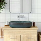 Nadgradni Nadpultni umivalnik turkizen ovalen 59x40x14 cm keram Cene