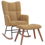 The Living Store Gugalni stol s stolčkom rjav žamet - Gugalni Stol S Stolčkom, (21420609) | Shoptok.si