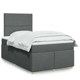 vidaXL Box spring postelja z vzmetnico temno siva 120x200 cm blago | Shoptok.si