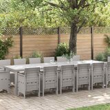  Vrtni set za objed 15 pcs Svijetlo siva, krem bijela Polt ratan | shoptok.hr