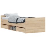  Kreveta s uzglavljem i podnožjem boja hrasta 75 x 190 cm | shoptok.hr