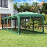 Šator za zabave s 10 mrežastih bočnih zidova zeleni 3x12 m HDPE | shoptok.hr