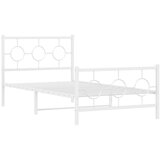 Metalni okvir kreveta uzglavlje i podnožje bijeli 100x190 cm | shoptok.hr