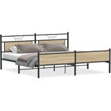  Metalni okvir kreveta bez madraca boja hrasta sonome 200x200 cm | shoptok.hr