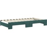 vidaXL Dnevni krevet na razvlačenje tamnozeleni 100x200 cm baršunasti | shoptok.hr