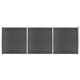 vidaXL set panela za ogradu WPC 526 x 186 cm crni cijene