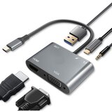  Adapter-konvertor TIP C na HDMI+VGA+1xUSB 3.0+TIP C+AUDIO u