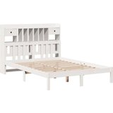 vidaXL Krevet s regalom z knjige bez madraca bijeli 140x200cm borovina | shoptok.hr