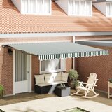 vidaXL Retraktilna tenda Zelena in Bela 400x300 cm | Shoptok.si