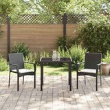  Vrtni set za objed s jastukom 3 pcs Crna Poli ratan | shoptok.hr
