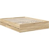  Okvir za krevet s ladicama Hrast sonoma 150 x 200 cm - Hrast sonoma 150 x 200 cm | shoptok.hr