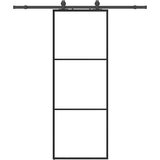  Klizna vrata s priborom crna 76 x 205 cm od ESG stakla | shoptok.hr