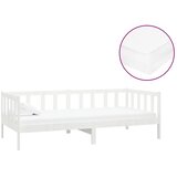  Dnevni ležaj s madracem 90 x 200 cm bijeli od masivne borovine | shoptok.hr