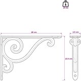  Nosači za zidne police 12 kom. Crna 23.5 x 28 x 3.5 cm Čelik - Crna 23 x 27.5 x 2 cm 12 | shoptok.hr