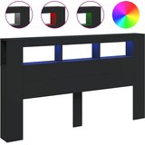  LED uzglavlje crno 180x18,5x103,5 cm konstruirano drvo | Eponuda.com