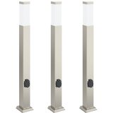 vidaXL Stupić s utičnicom 3 kom 80 cm nehrđajući čelik IP44 | shoptok.hr