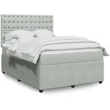 Maison Chic Box spring postelja - Vzmetna postelja z vzmetnico svetlo siv 140x190 cm žamet SL10917, (21902051) | Shoptok.si