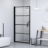  Vrata za tuš od kaljenog stakla 81 x 195 cm crna Srebrna | Shoptok.si