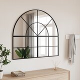 vidaXL Zidno ogledalo crno 100x90 cm lučno željezno | shoptok.hr