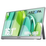 Arzopa Prenosni monitor 16.1'' (41 cm) FullHD, IPS, 60Hz, mHDMI, USB-C, zvočniki, Z1C, siv | Shoptok.si