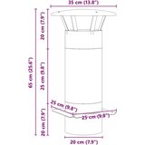  Produžetak dimnjaka Srebrno 35 x 35 x 65 cm Nehrđajući čelik | shoptok.hr