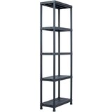 vidaXL Stalci za pohranu 5 kom crni 125 kg 60 x 30 x 180 cm plastični | shoptok.hr