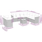 vidaXL 10-dijelni set vrtnih sofa od poliratana s jastucima smeđi | shoptok.hr