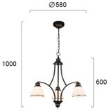  Luster na sajli CLAIR 3xE27/60W/230V, prečnik 58 cm, boja bronze | Eponuda.com