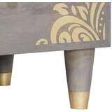 vidaXL TV omarica Siva in zlata 100 x 33.5 x 46 cm Trden mangov les | Shoptok.si