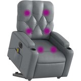 vidaXL Električni masažni naslonjač na podizanje od umjetne kože siva | shoptok.hr